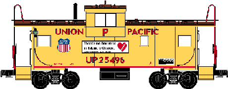 UP "Romance" Caboose drawing