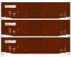 Norfolk Southern 50' Exterior Post Steel Box Car 3-Pack Norfolk Southern 50' Exterior Post Steel Box Car 3-Pack