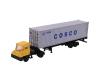 Yellow Yard Tractor Trailer With 40' Cosco Container And Chassis Yellow Yard Tractor Trailer With 40' Cosco Container And Chassis